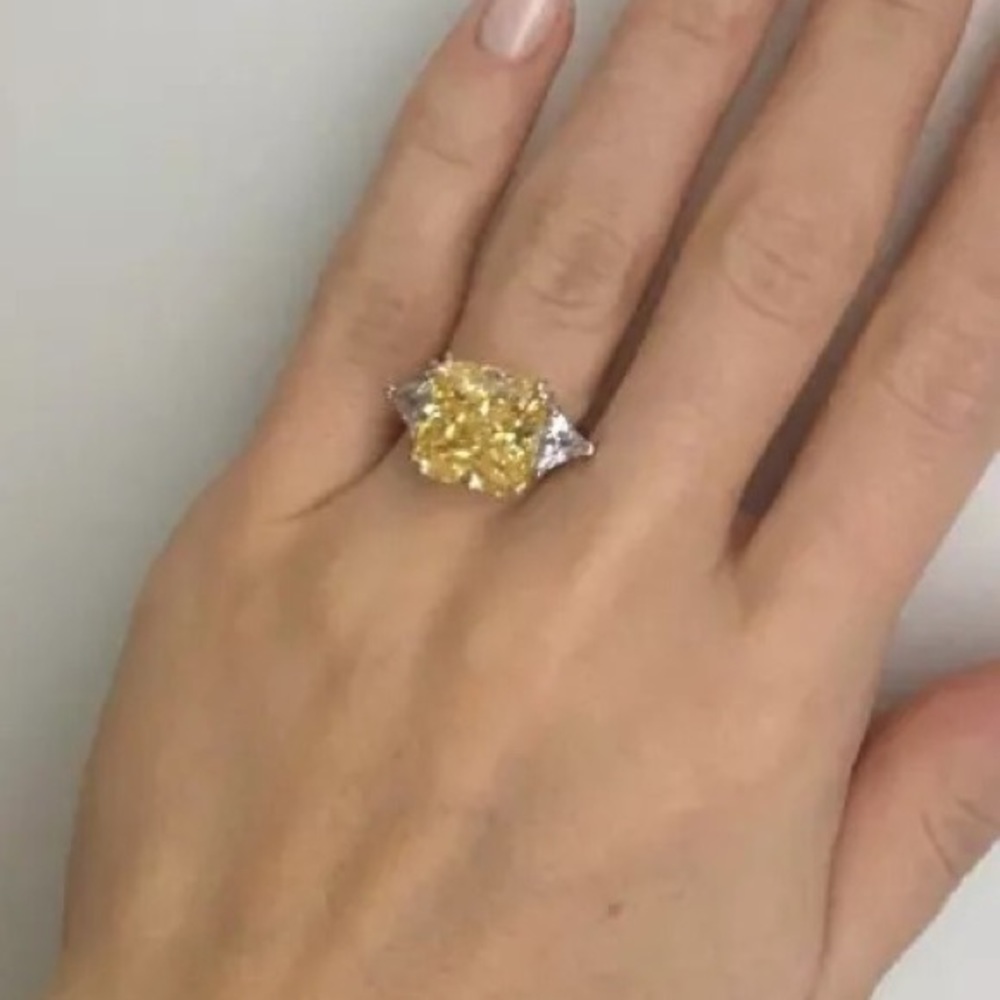 8ct Radiant Cut Canary Ring - Picture 15 of 15